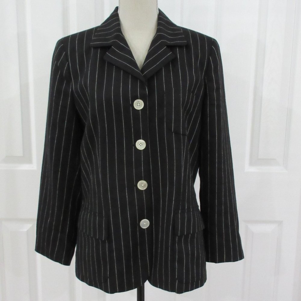 Lauren Pinstripe Black/Silver Jacket
